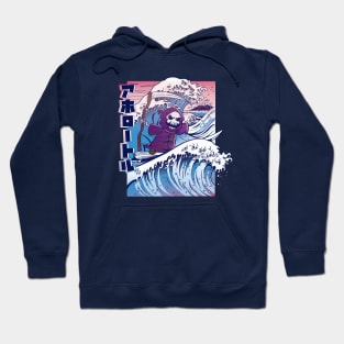 Cool Surfing Grim Reaper Riding a Great Wave Hoodie